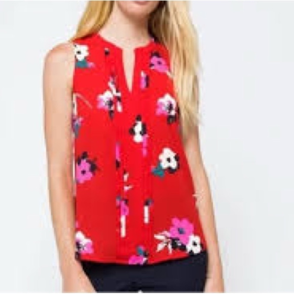 41 Hawthorn Red Floral Sleeveless Blouse | Size Large | NWT 🌺
